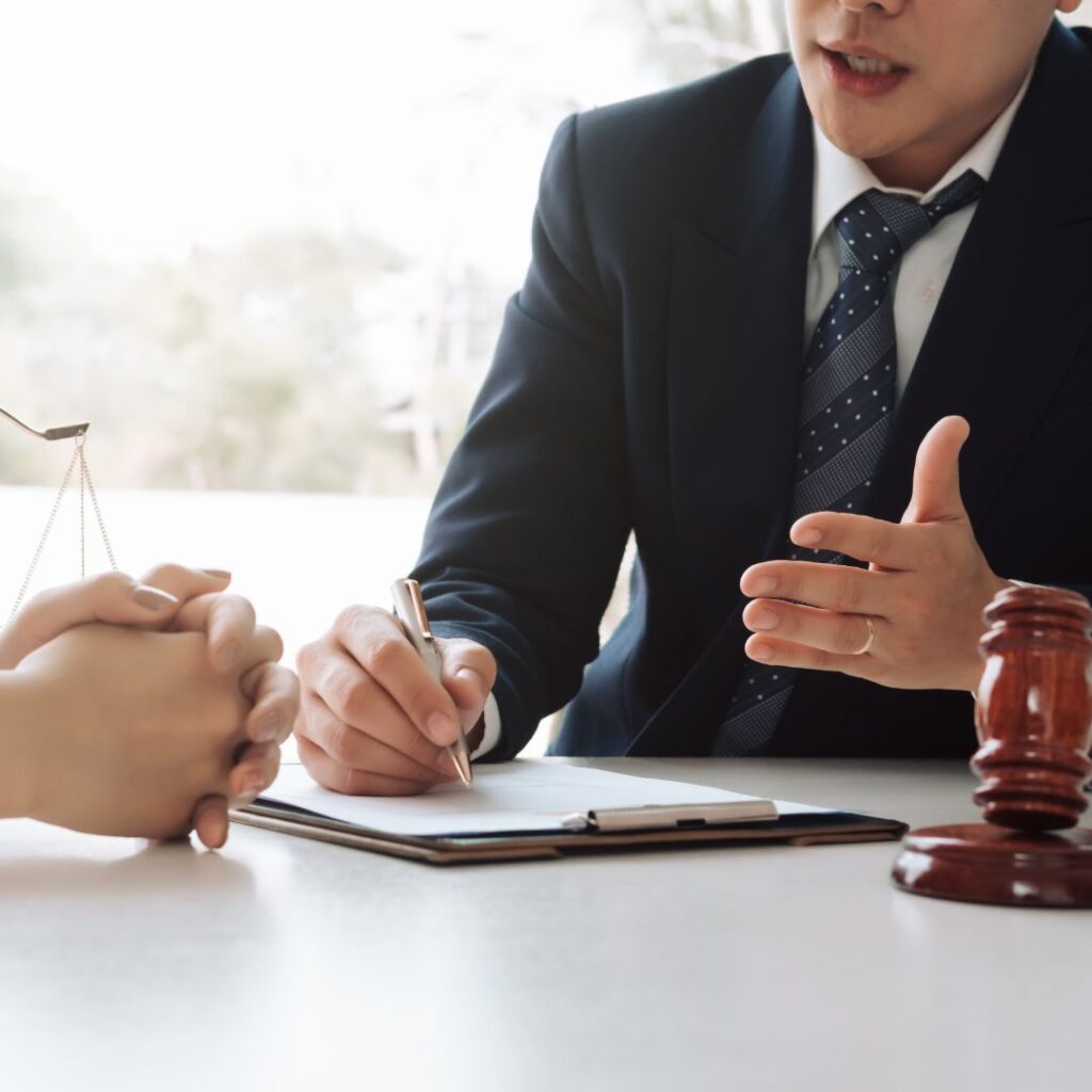 lawyer meeting with client